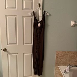 Olive green midi dress